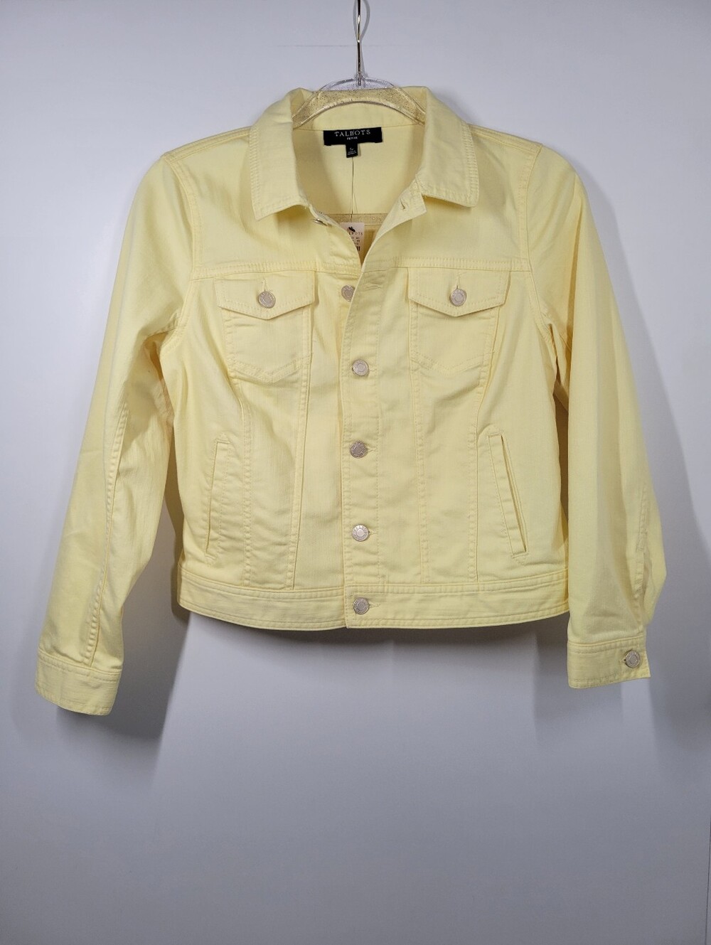 Talbots Yellow Denim Jean Button Front Jacket Womens Size Sp NWT